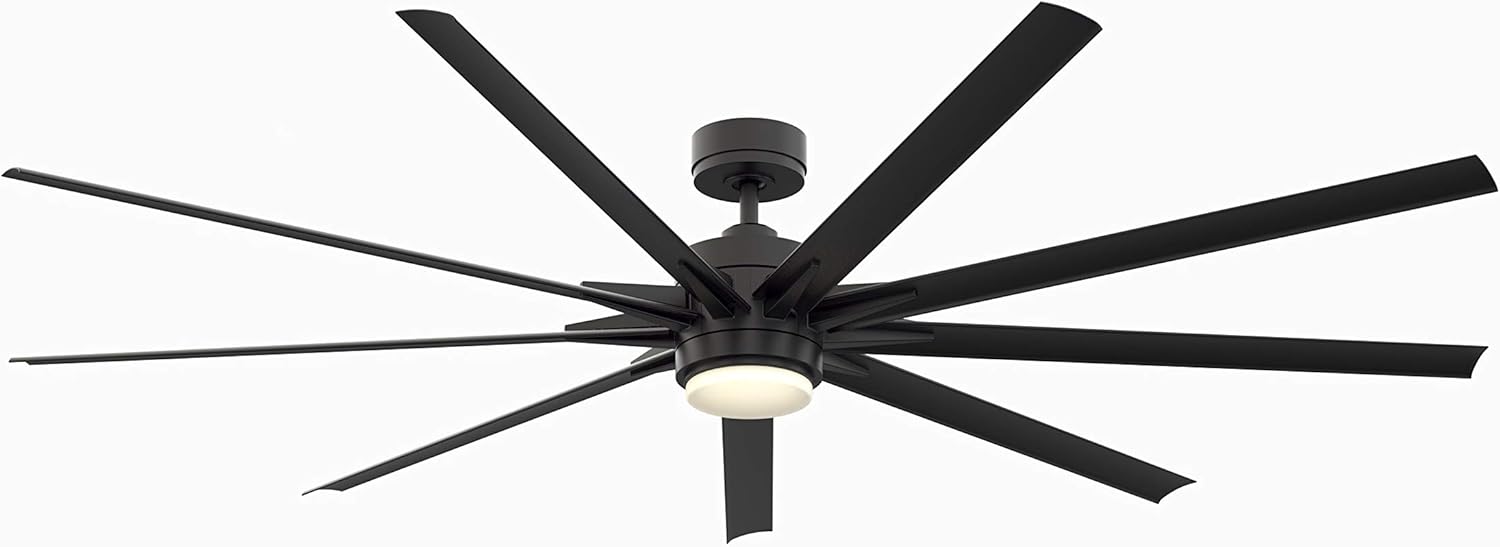 Fanimation FPD8159BLW Odyn 84 inch Indoor/Outdoor Ceiling Fan with Black Blades and LED Light Kit
