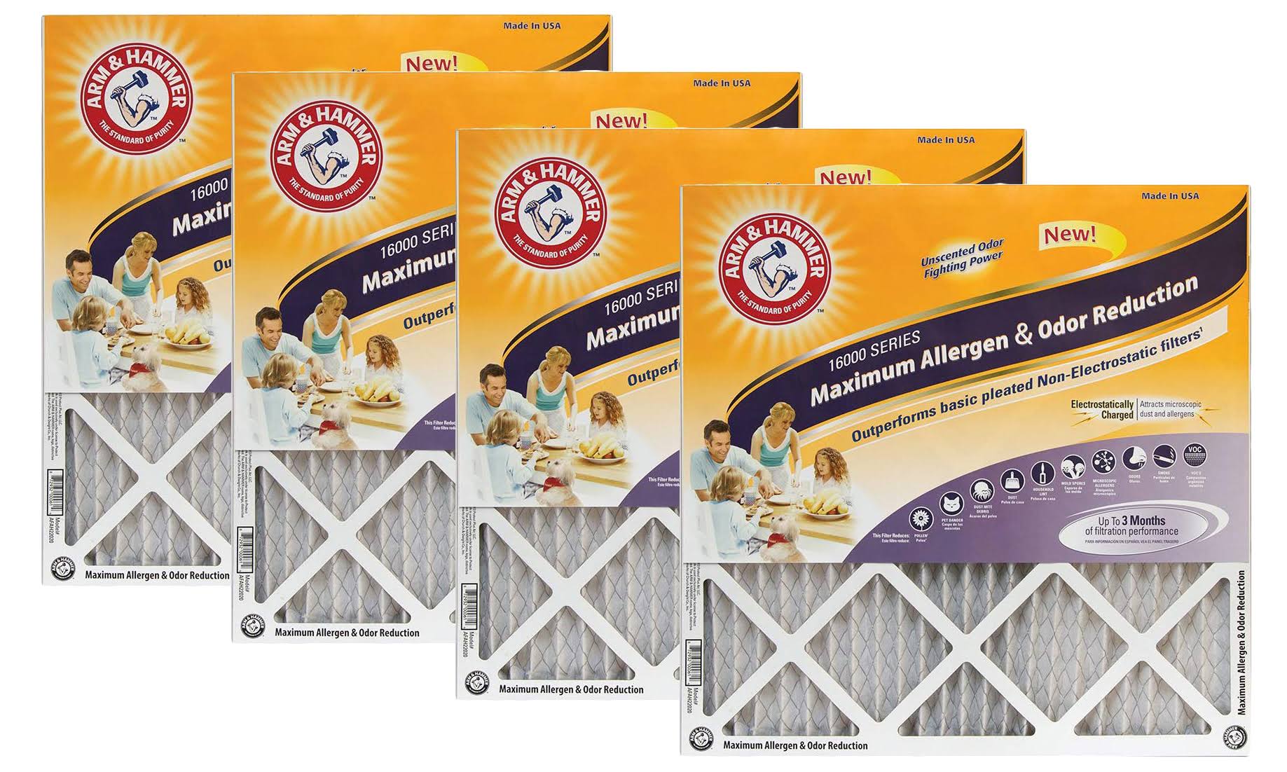 Arm u0026 Hammer Maximum Odor Allergen Furnace Air Filters MERV 11