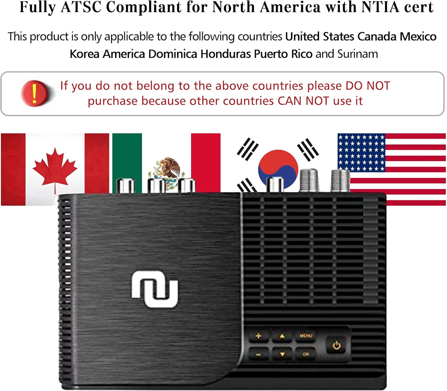 NUNET TV Converter Box Digital to Analog ATSC Streaming Media Players VHF/UHF HD TV Box PVR DVR Recorder w. 35 Miles Over The Air Antenna, Upgraded Remote w. TV Control Buttons (2022 version) Pack of 2