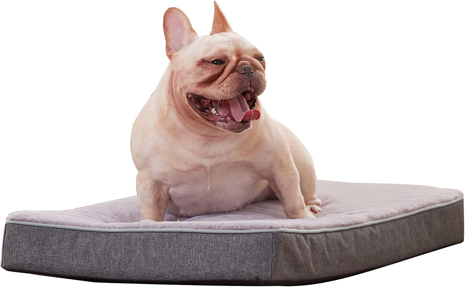 GOHOO PET Orthopedic Memory Foam Dog Bed, Cooling Dog Beds for Medium Dogs -Waterproof Pet Bed for Crate with Removable Washable Cover, Purple Rabbit Plush Surface