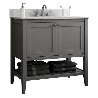 Galveston 42x22 Single Bathroom Vanity Base Only Beachcrest Home Base Finish: Dove Grey