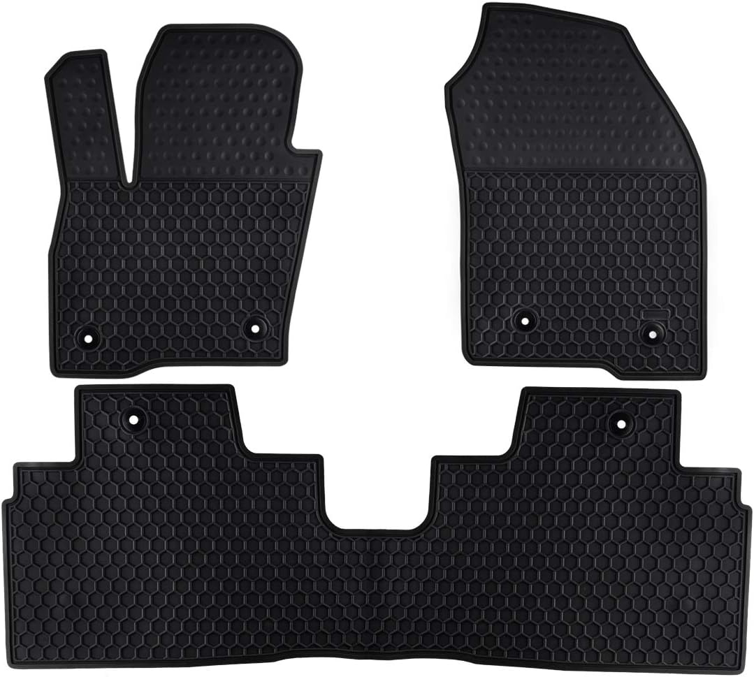 Ucaskin Car Floor Mats Custom Fit for Ford Edge 2015 2016 2017 2018 2019 2020 2021 2022 Odorless Washable Rubber Foot Carpet Heavy Duty Anti-Slip All Weather Protection Car Floor Liner-Black