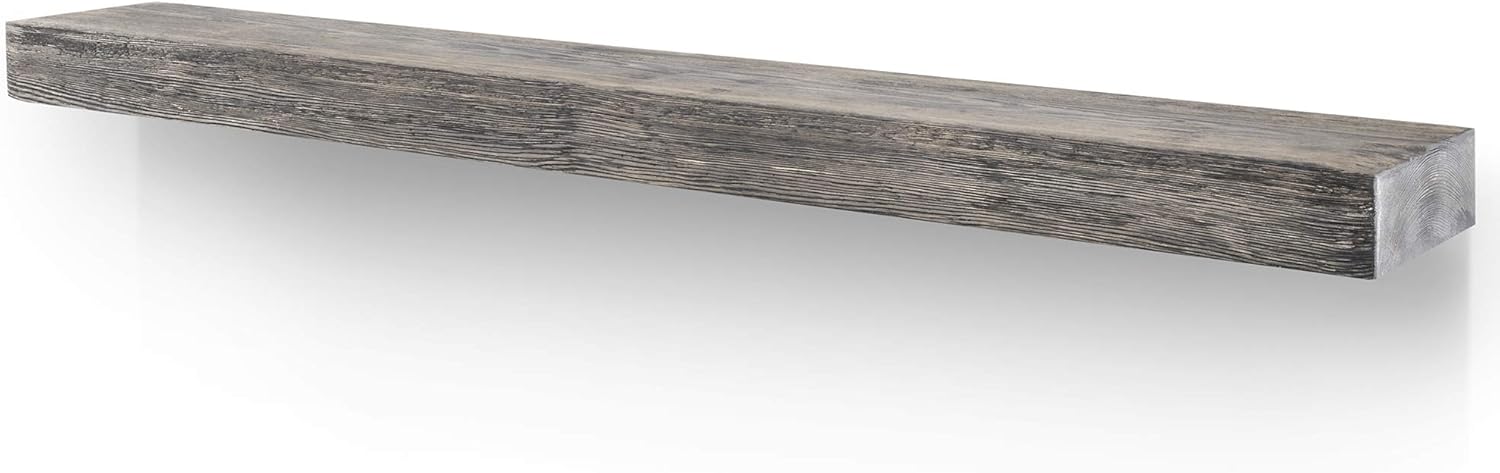 BoscoMondo Rustic Fireplace Mantel Floating Shelf - 54'' X 7'' X 3'' Solid Pine Wood - Wall Decor, Mounted Farmhouse Shelving - Invisible Heavy Duty Bracket (54
