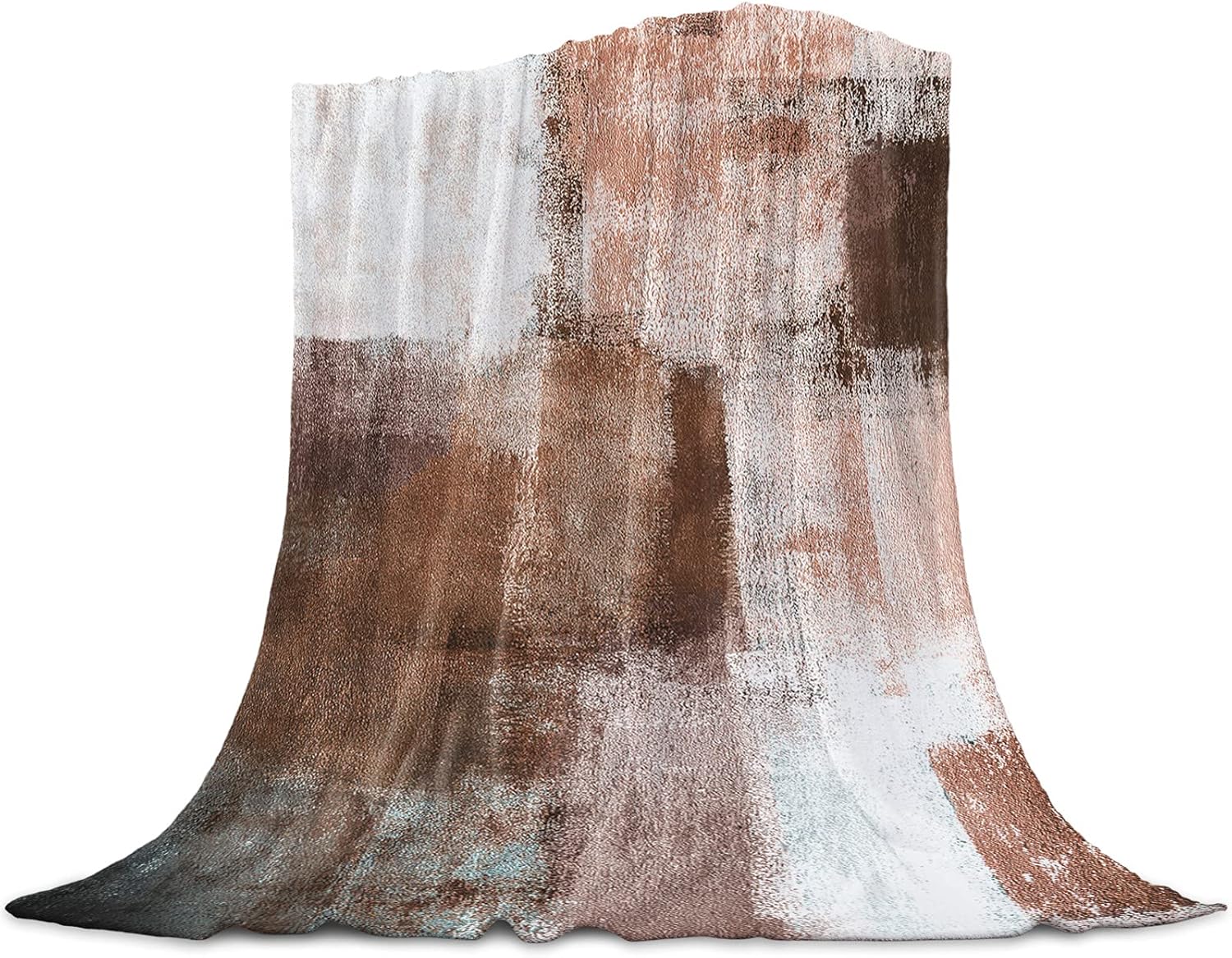 Turquoise Blanket Gray Aqua Abstract Paint Art Graffiti Lattice Super Soft Breathable Flannel Throw Blankets Cyan Teal Warm Cozy Decorative for Sofa Chair Bedroom All Seasons Use 40x50 inch