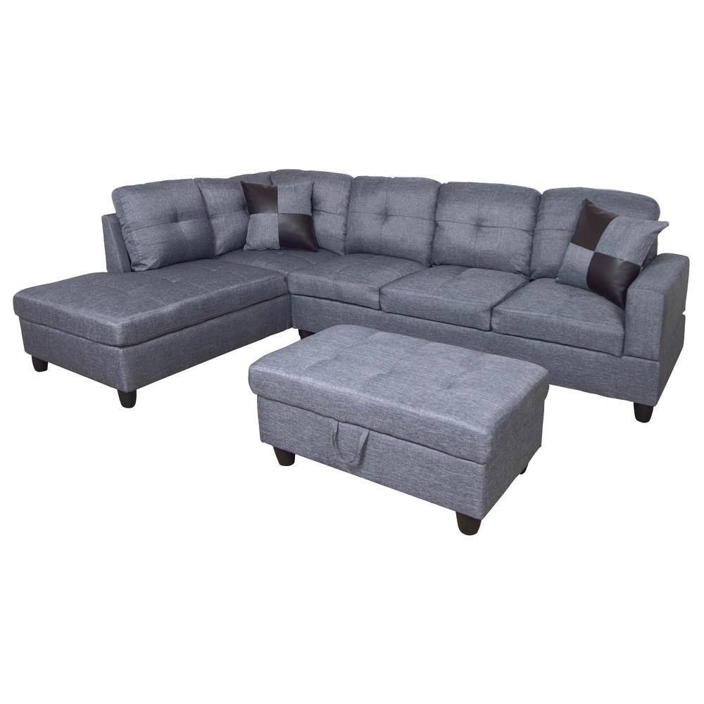 Sectional with Ottoman Orientation: Left Hand Facing