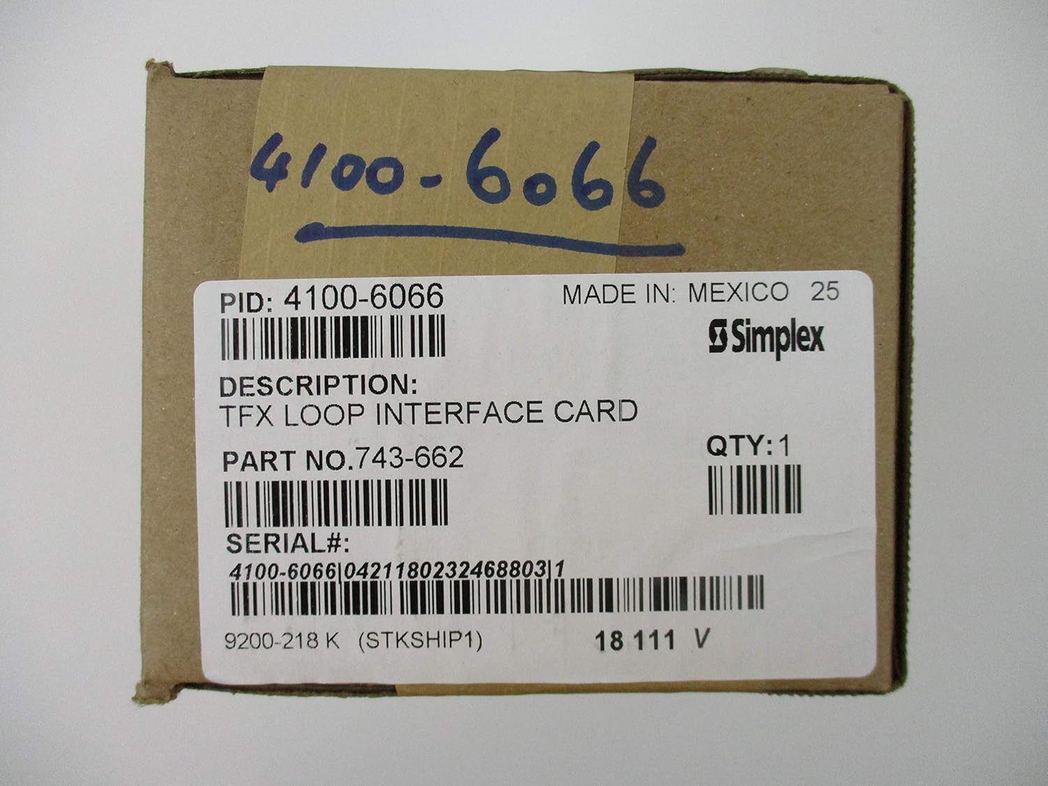 Simplex 4100-6066 - TFX Loop Interface Card