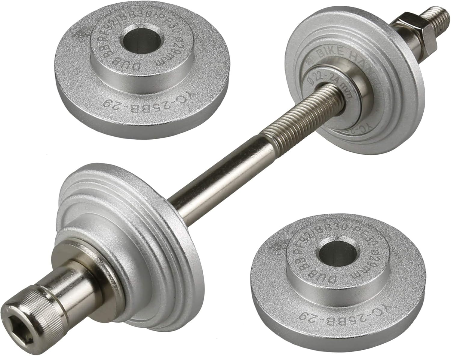 Bikehand Bicycle Press Fit Bottom Bracket Installation Install Tool Kit - Compatible with Shimano BB86, BB92, BB121, BB90 and BB95 &ndash; Compatible with Sram Dub PF92/BB30/PF30 - Bearing Press BB30