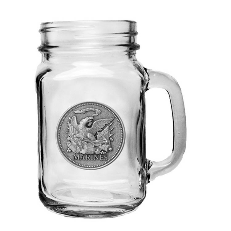 Marines Historic Pewter Accent Mason Jar Mug
