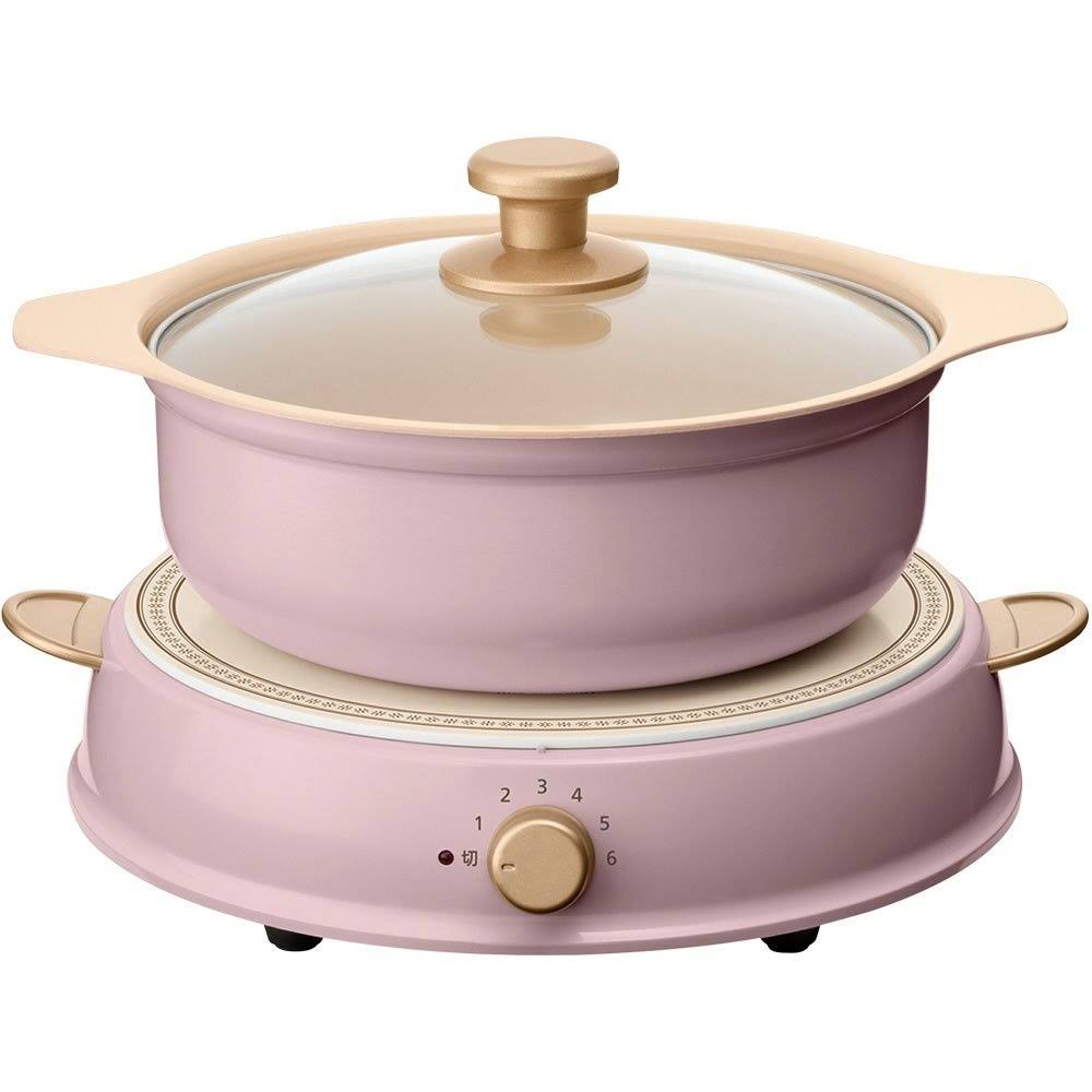 Iris Ohyama IHLP-R14-PA Ricopa IH Stove Cooking Heater Pot Set Pink AC100V