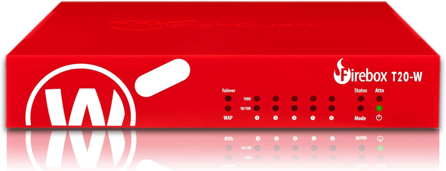 WatchGuard Firebox T20-W Security Appliance Plus 1YR Standard Support Bundle with Rackmount Kit (WGT21001-WW+RM-WG-T6)