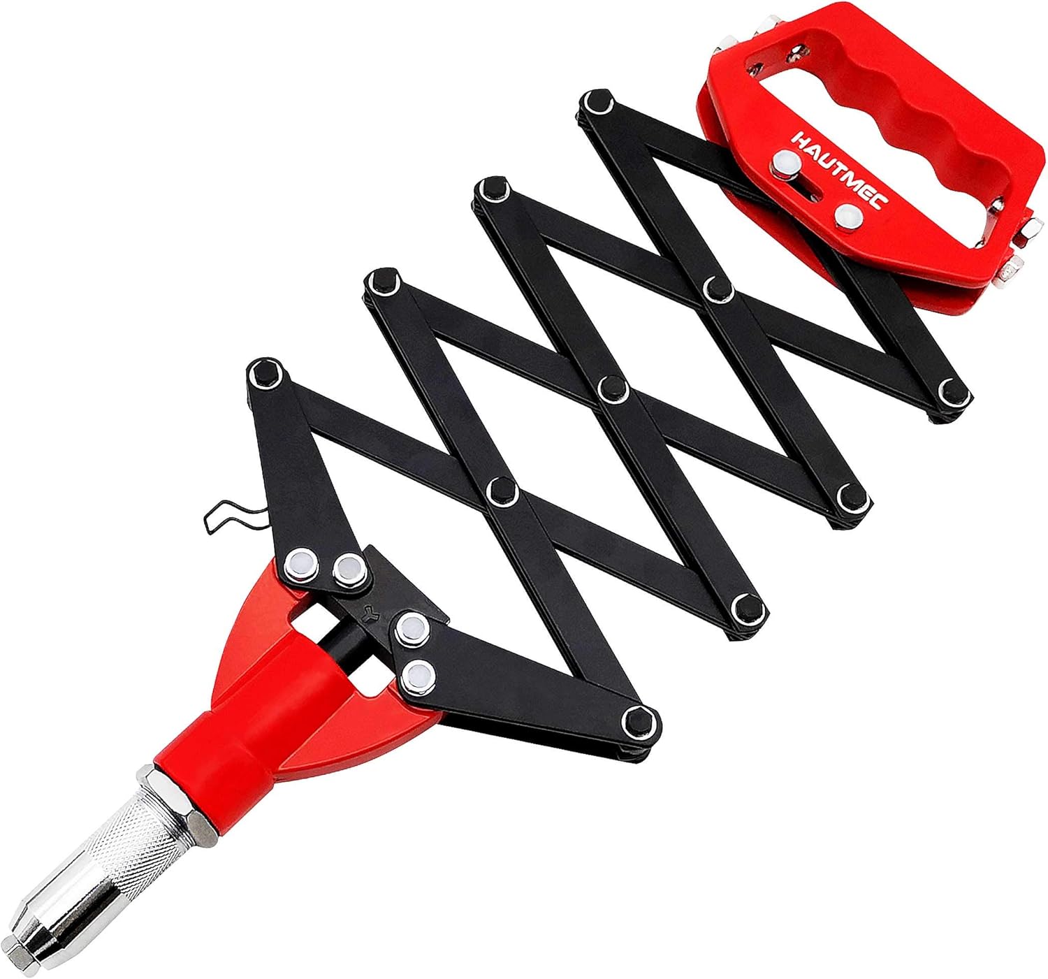 HAUTMEC Expert Heavy-Duty Lazy Tong Pop Riveter, Single pull Action Riveter, Fast Riveting HT0130-HR
