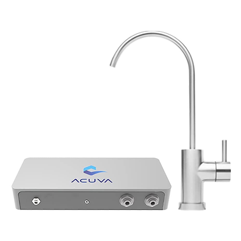Acuva- ArrowMax 2.0 UV-LED Water Purifier, Under Sink Water Filter System with Smart Faucet, Universal Power Supply
