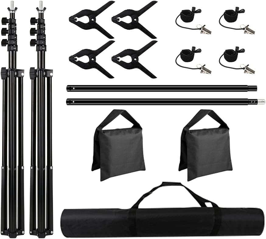 Backdrop Stand 8.5&times;10ft, SEDGEWIN Adjustable Photography Background Support System Kit for Photo Video Studio Screen with Carry Bag,Spring Clamps Backdrop Muslin Clip Holder