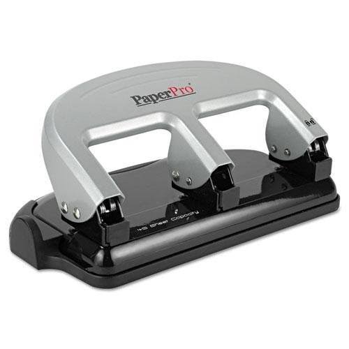 Accentra Inc 2240 40-Sheet Traditional Three-Hole Punch Rubber Base Black Silver
