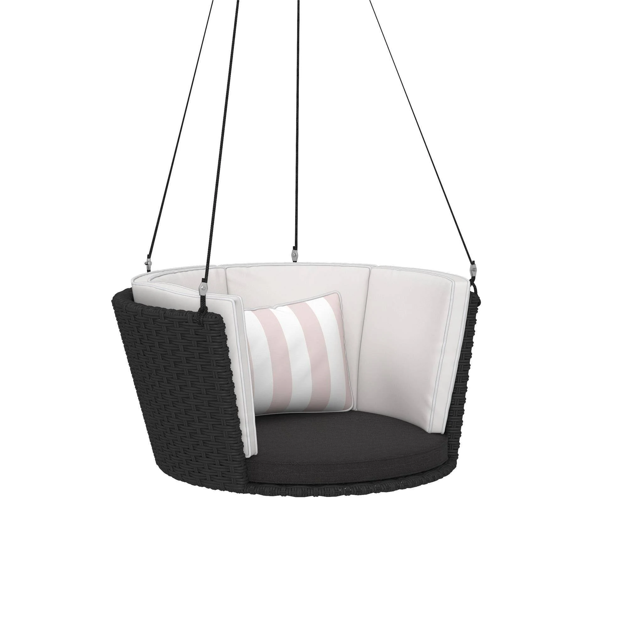 Novogratz Poolside Collection Sally Patio Hanging Swing, Black
