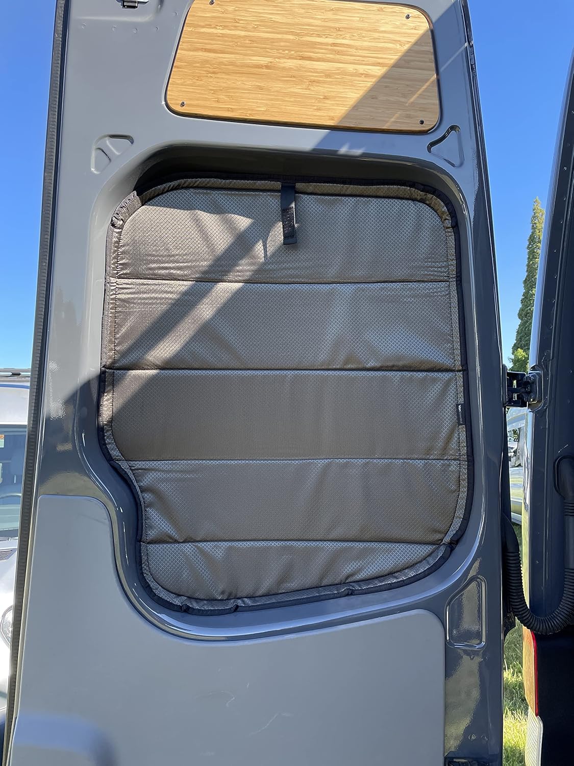 VanEssential Mercedes-Benz Sprinter (Van Year 2019 to Current) Insulated Blackout Rear Door Covers (Pair) - Cool Gray