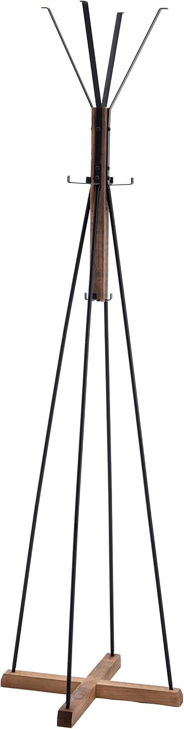 Belmont Home Ianizzi Wood and Metal 8-Hook Standing Coat Rack Pack of 2