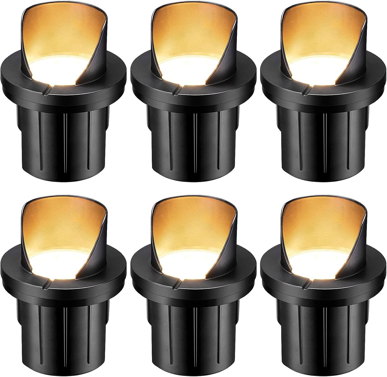 LEONLITE 12V Landscape Well Lights Low Voltage, 6W LED In-Ground Lighting, 3000K Warm White UL Listed Cable, IP67 Waterproof, 5 Years Warranty, Oil Rubbed Bronze, Yard, Garden, Patio, Pack of 6