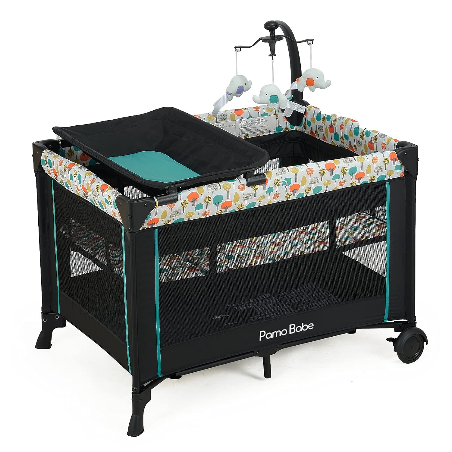 Pamo Babe Deluxe Nursery Center ,Portable Playard with Comfortable Mattress,Changing Table and Toys… Pack of 2