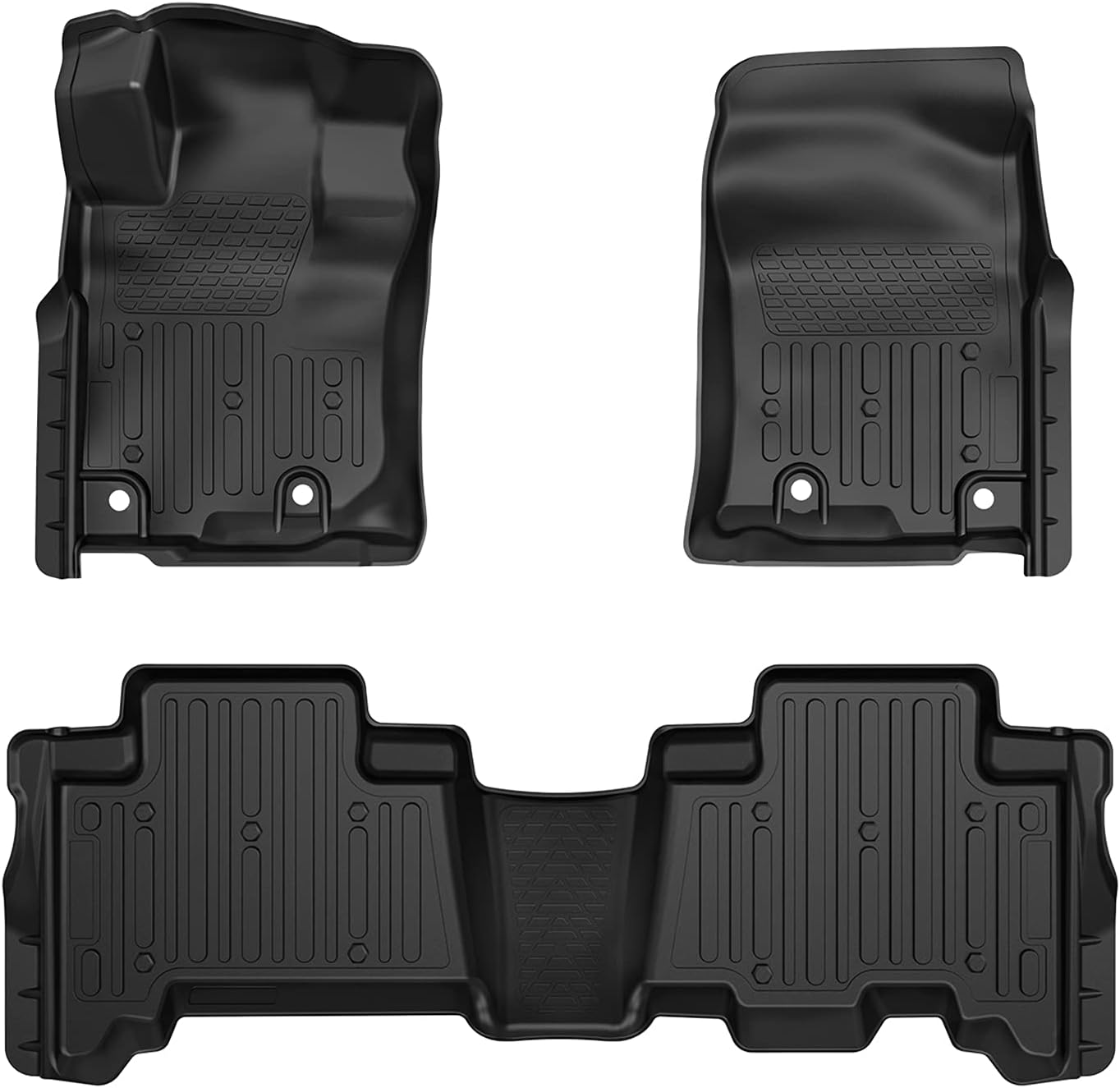 Floor Mats Compatible with Toyota 4Runner 2013-2022 & Lexus GX460 2014-2022, All-Weather Guard Floor Liners Car Mats Cover, Front & Rear Full 1st and 2nd Row, Black
