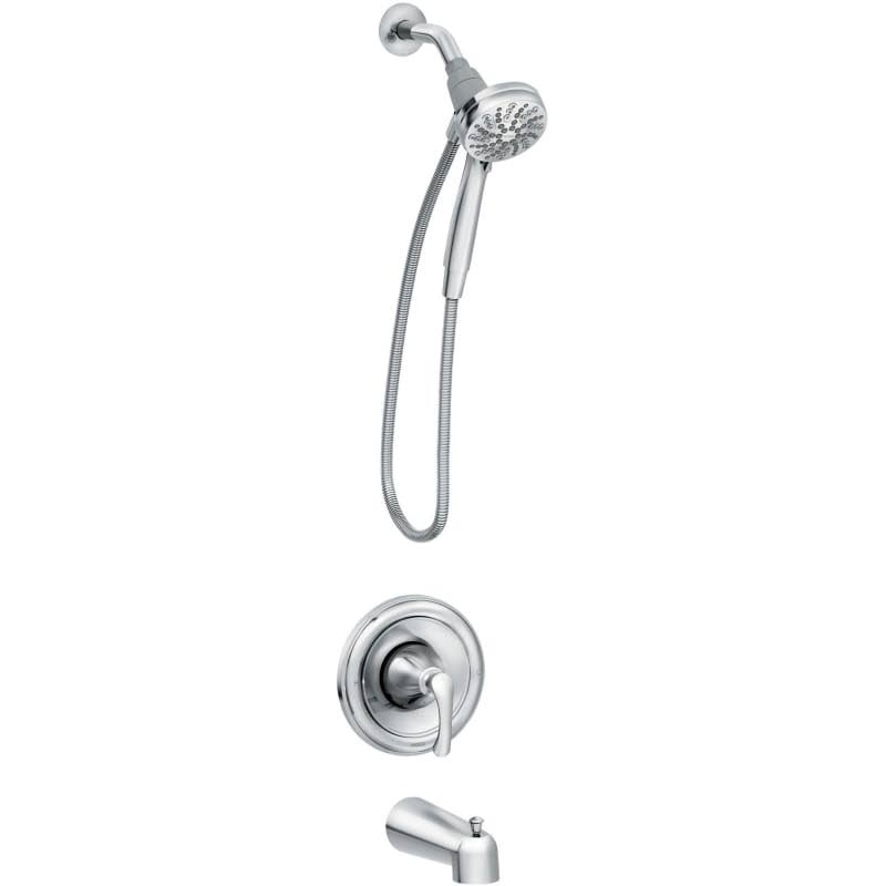 Moen 82879 Tiffin Tub and Shower Trim Package with 1.75 GPM Multi Function Magne Chrome