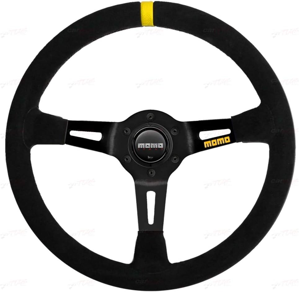 Momo R1908/35S Steering Wheel (MOD 08 Black Suede), 1 Pack