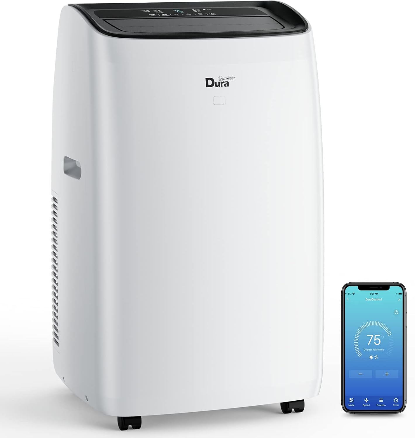 DuraComfort Portable Air Conditioners, 14000 BTU(Ashrae) /10400 BTU (SACC), Dehumidifier, Cooling Fan, WiFi Smart Control, 500 Sq. Ft