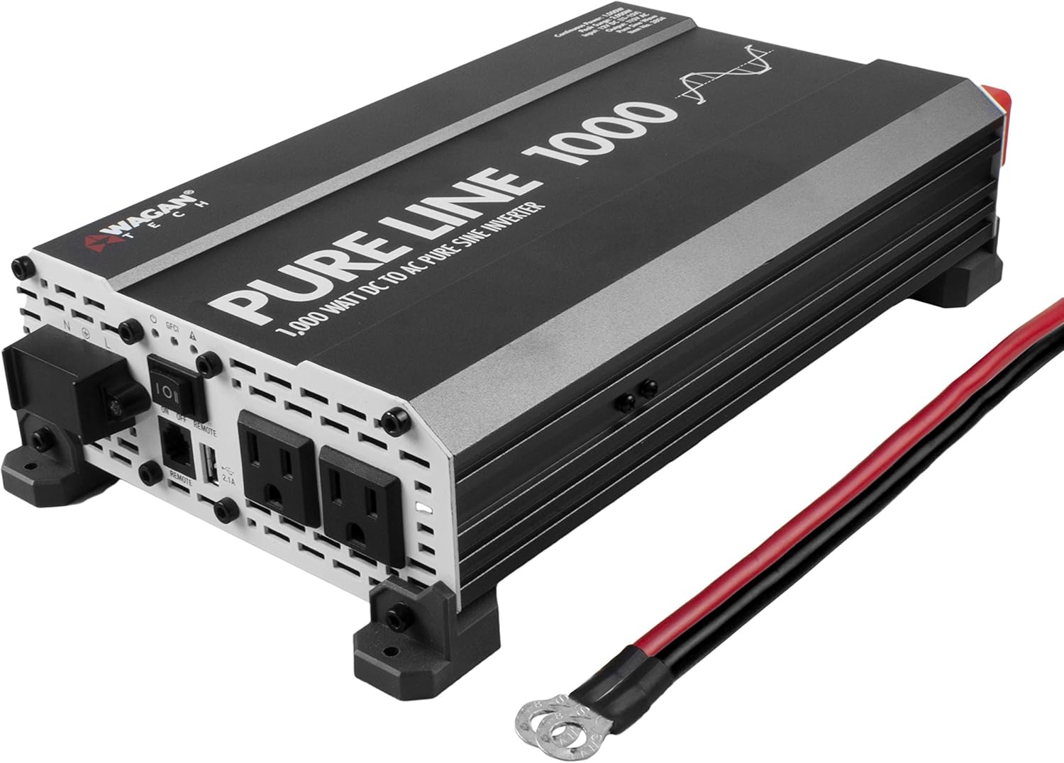 Wagan EL3804 Pure Line Inverter 1000 Watt DC 12V to 110V AC Car Power Inverter