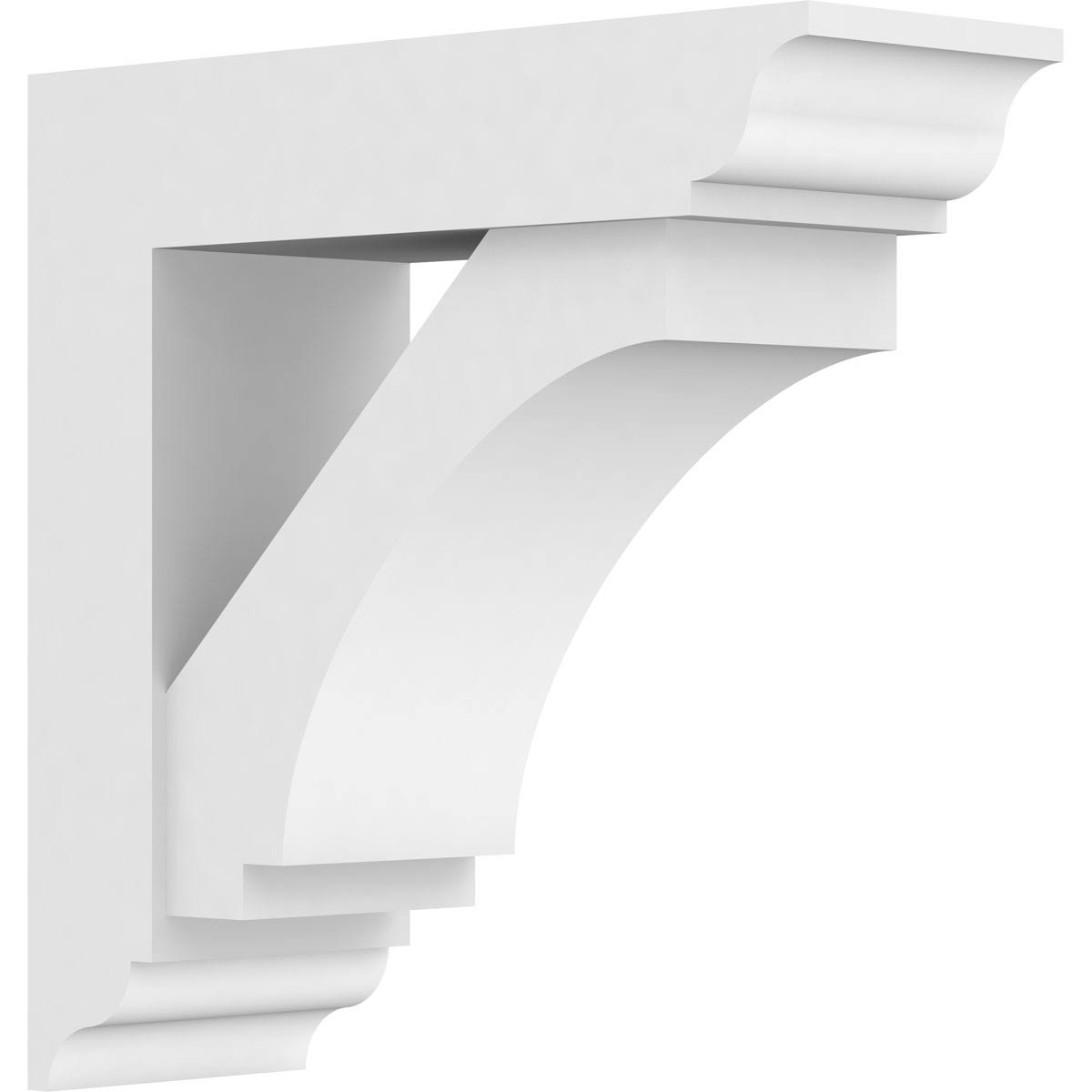 Ekena Millwork BKTP05X14X14IMP01 5x22W x 14x22D x 14x22H Standard Imperial Architectural Grade PVC Bracket with Traditional Ends