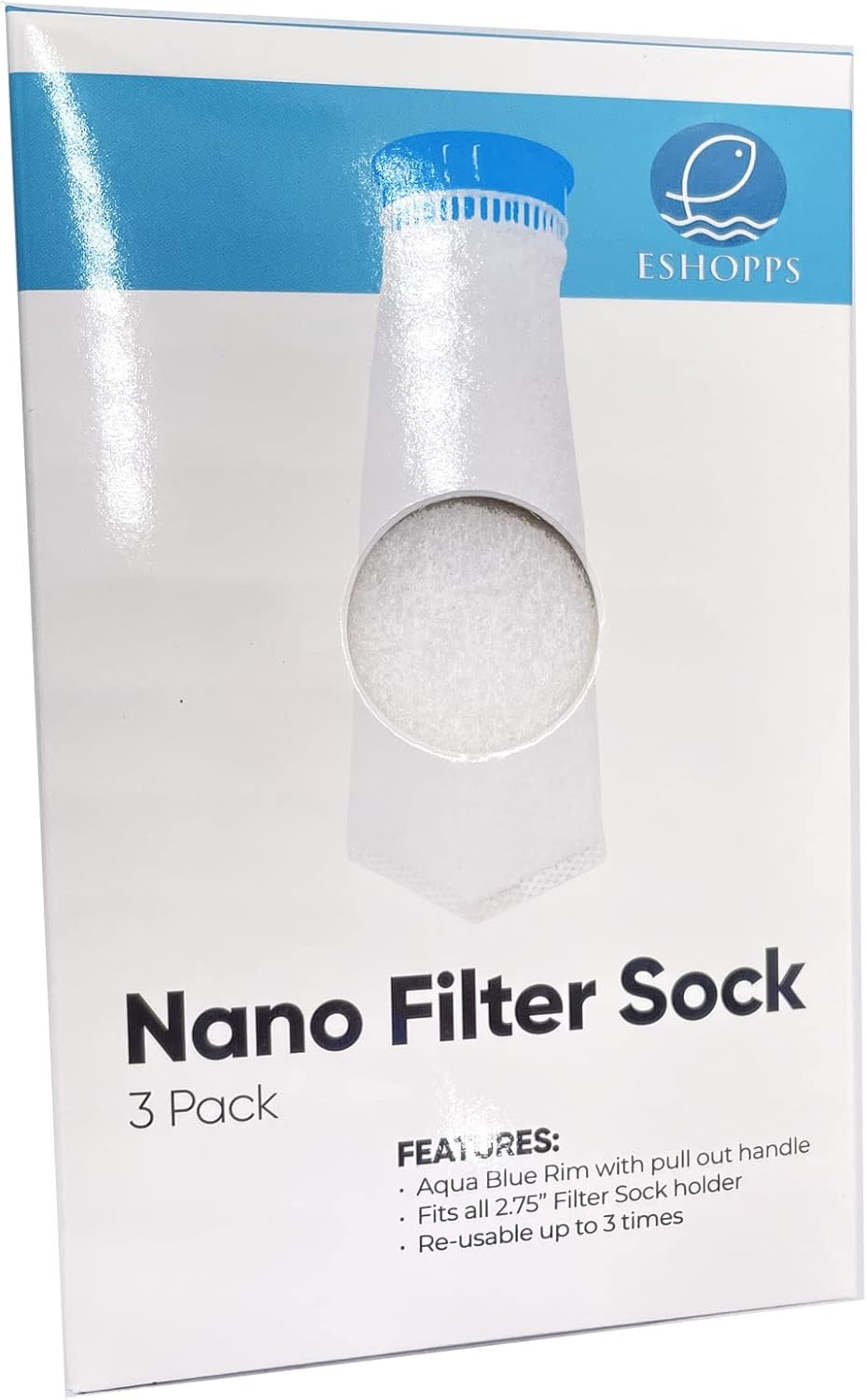 ESHOPPS MANUFACTURER OF AQUARIUM FILTRATIONS Nano Filter Socks | 3 Pack | 2.75 in | 300 Microns | Micron Socks | AIO Filter Socks