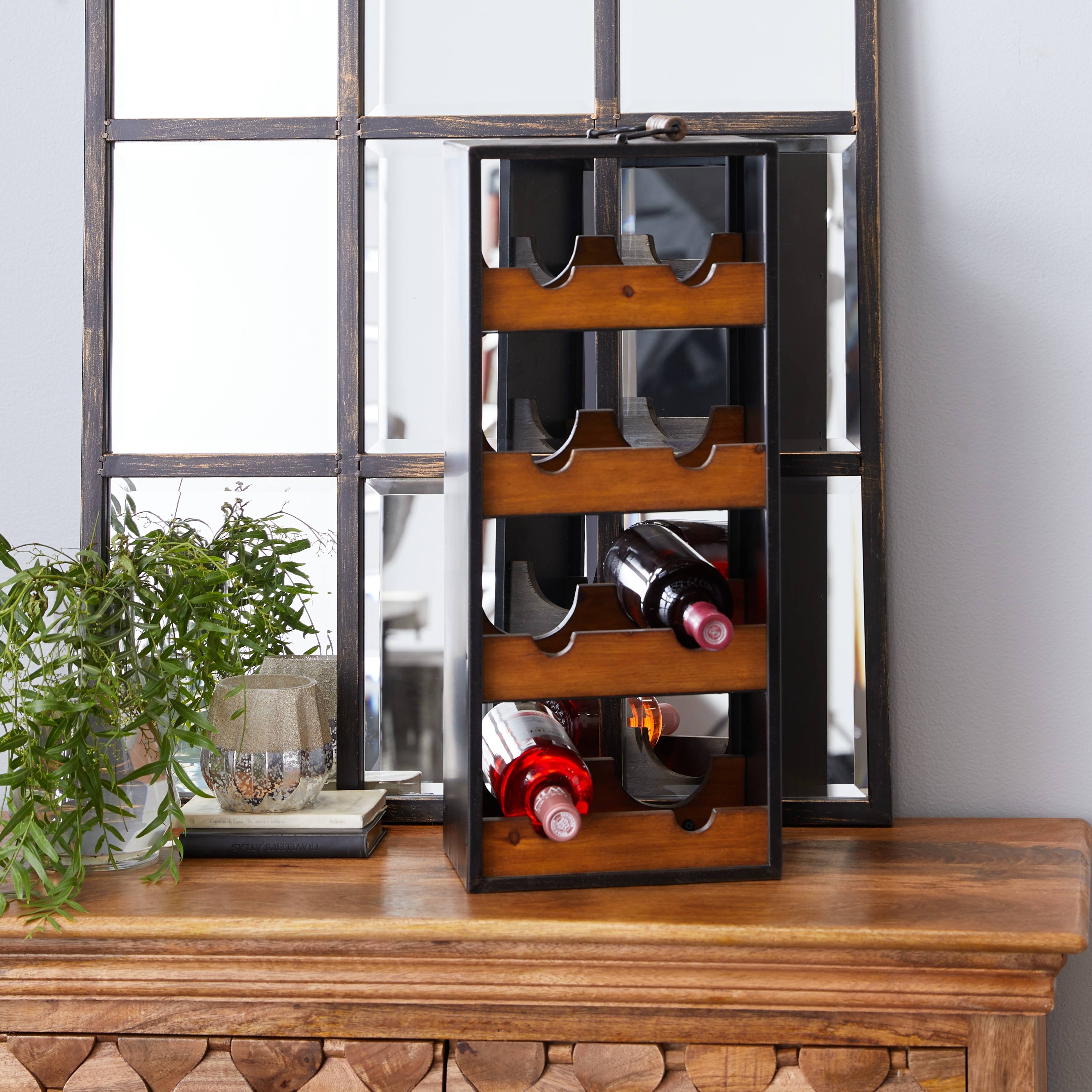 Zimlay Multi Wood Industrial Wine Holder Rack 43763