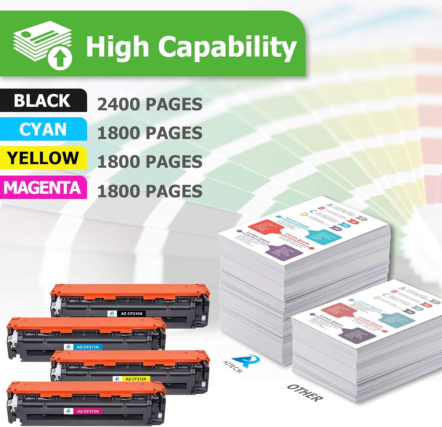 Aztech Compatible Toner Cartridge Replacement for HP 131A 131X Pro 200 Color M251nw M251n MFP M276nw M276n CF210X CF211A CF212A CF213A Printer Ink (Black/Cyan/Yellow/Magenta, 4-Pack) Pack of 2