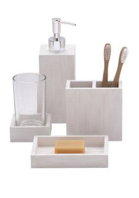 Beach House Wastebasket in Whitewash White Wash