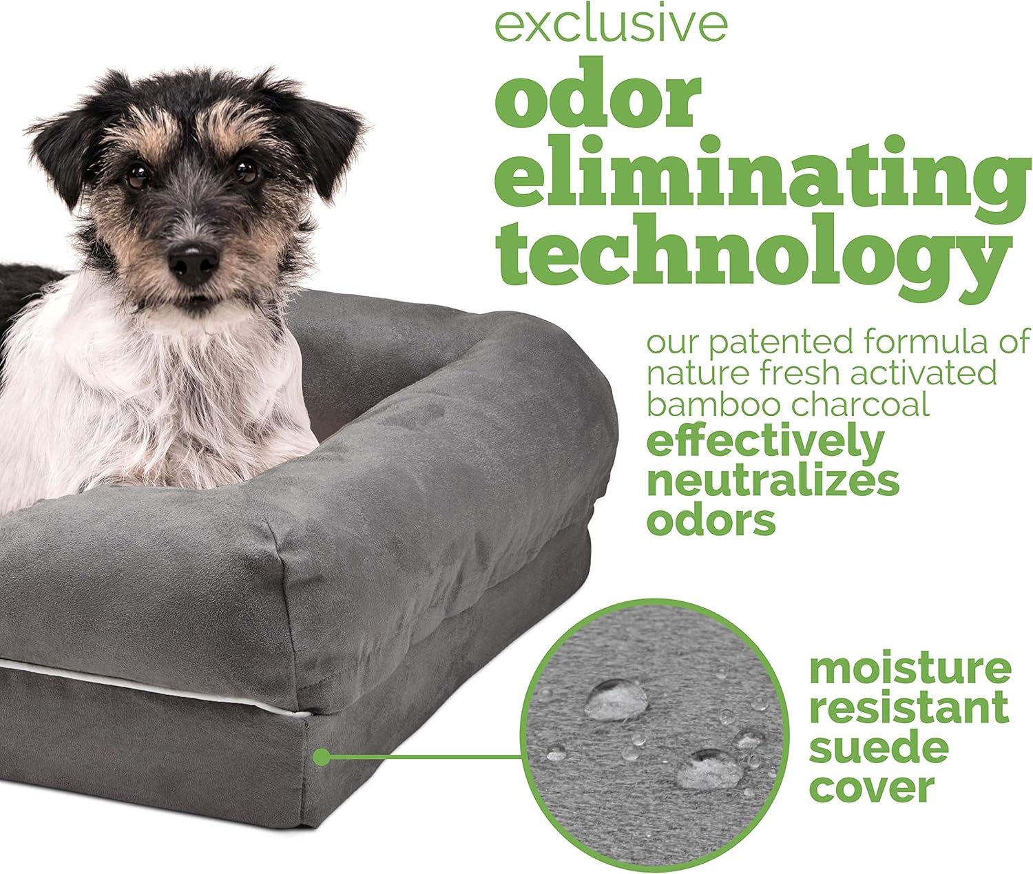 GREEN BREATHE ECO Odor Free Dog Bed | Luxury Memory Foam with Natures Activated Charcoal Odor Remover | Miracle Small Dog Bed [20