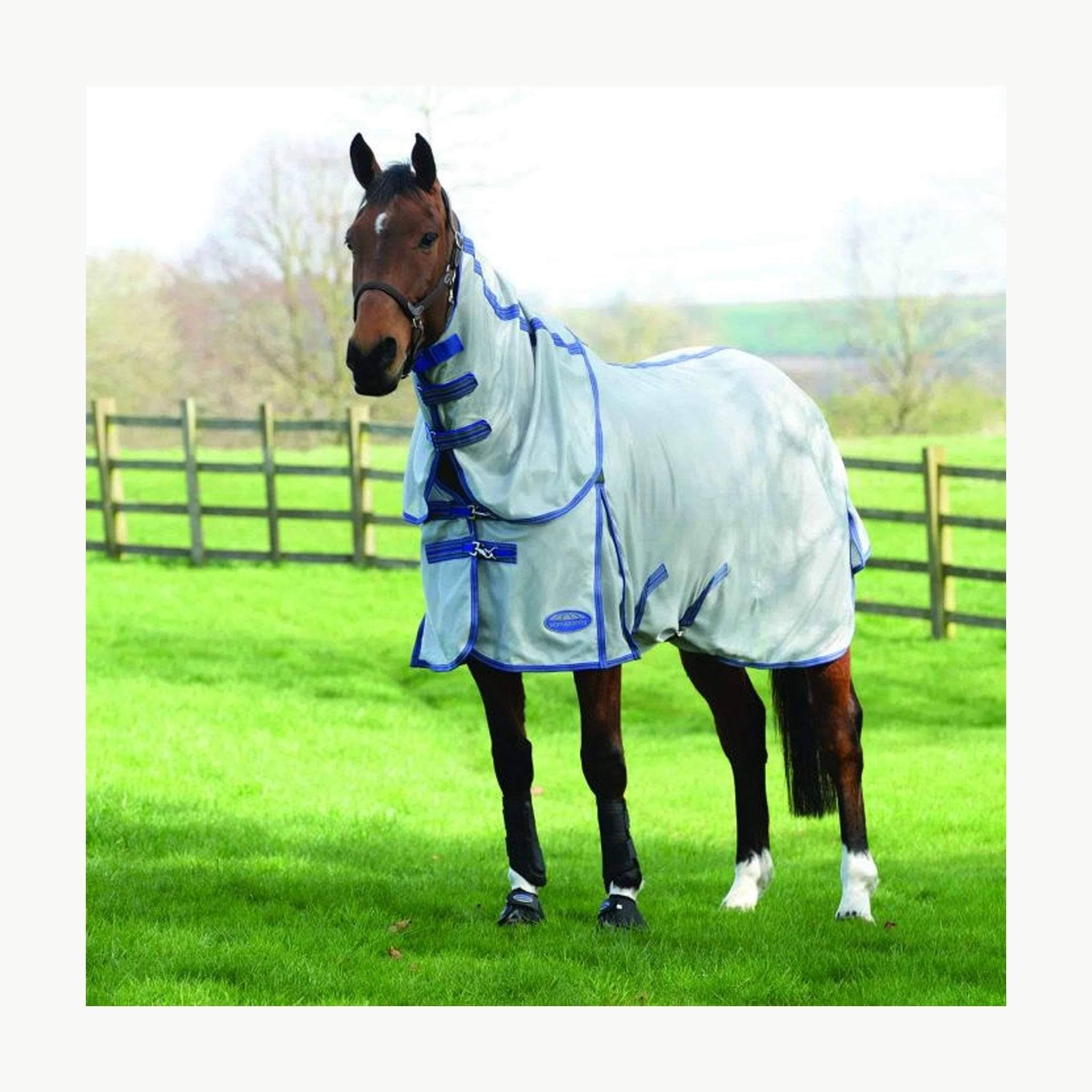 Weatherbeeta ComFiTec Airflow II Detach - A - Neck Fly Sheet - 69 - Grey/Blue/Grey