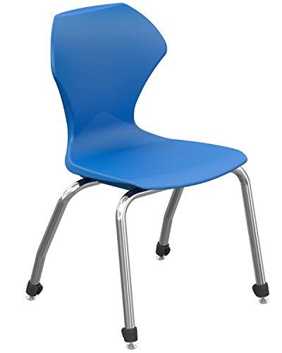 Marco Group Apex Series 18x22 Plastic Stacking Classroom Chair Seat Color: Blue, Frame Finish: Chrome