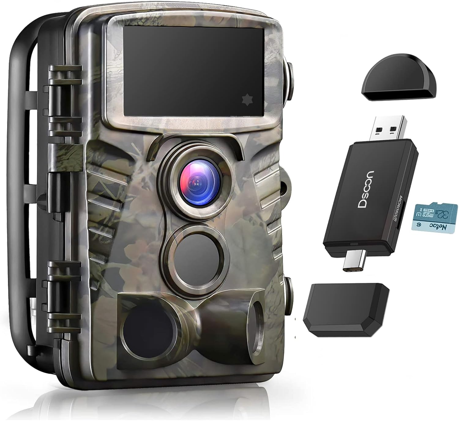 Dsoon 32MP 4K Trail Camera with 65ft Night Vision 0.2s Activated 120&deg; Detection IP66 Waterproof Game Camera for Deer Wildlife Hunting