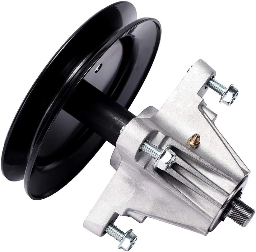 TENGMUJX Lawn Mower for Cub Cadet MTD 918-04822A 918-04822B 618-04822 918-04889 Deck Spindle Assembly Fit Most 42inch and 30-in Mini Riders with Pulley Tapped Bolt and Zerk Fitting Pack of 2