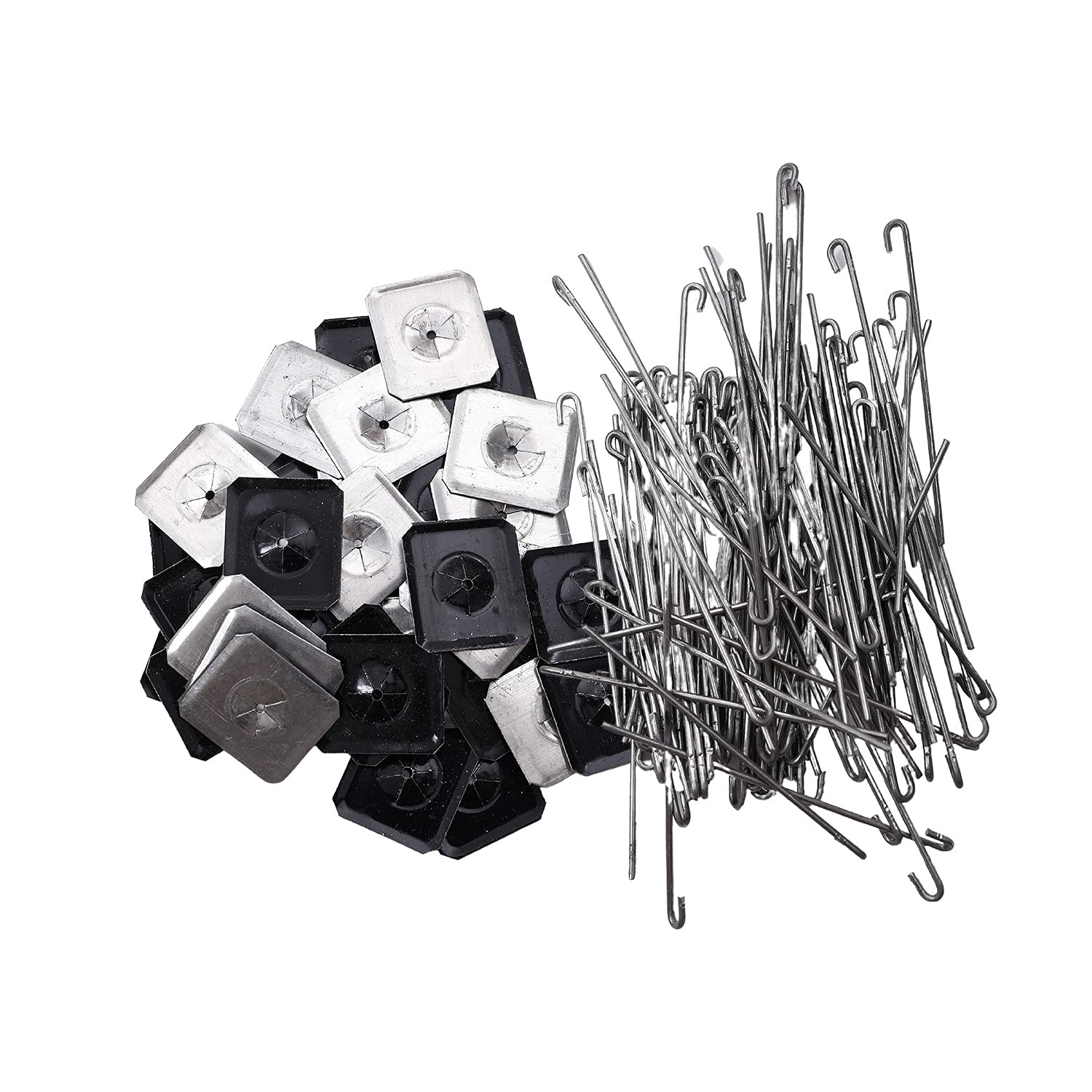 SIANSON Aluminum Solar Panel Bird Guard Fastener Clips (100 Pack) for Connecting The Animal Protection net to The Solar Panel. 100 Aluminum Hooks and Matching Locking Pack of 2