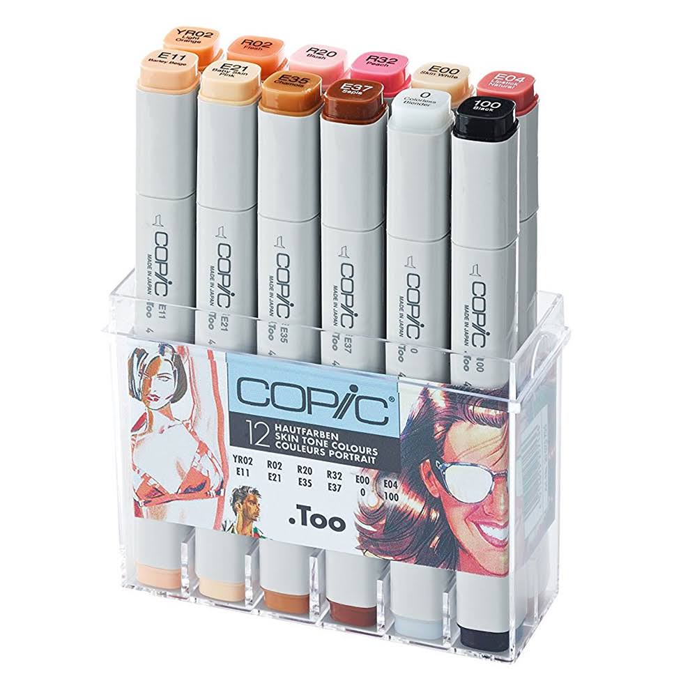 Copic Sketch Marker Set - Skin Tones (Pack of 12)
