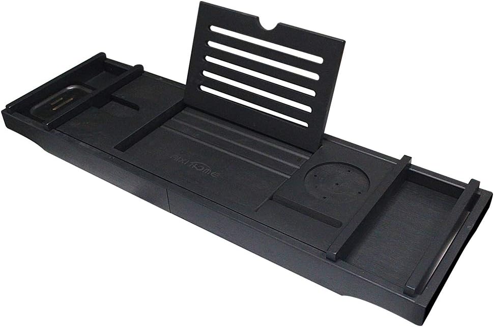 Little kuku Bathtub Tray - Bathtub Caddy Tray for Luxury Bath - Expandable Bamboo Bathtub Tray with Book and Wine Holder - Extra Soap Dish Pack of 2