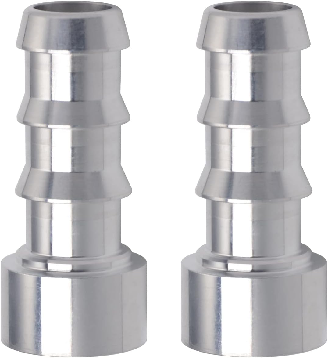 Podavelle 5/8 Inch Weld On Hose Barb Bung Nipple Fitting Adapter Aluminum Natural, Pack of 2