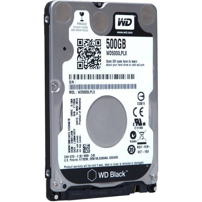 WD Black WD5000LPLX 500 GB 2.5x22 Internal Hard Drive - SATA - 7200RPM