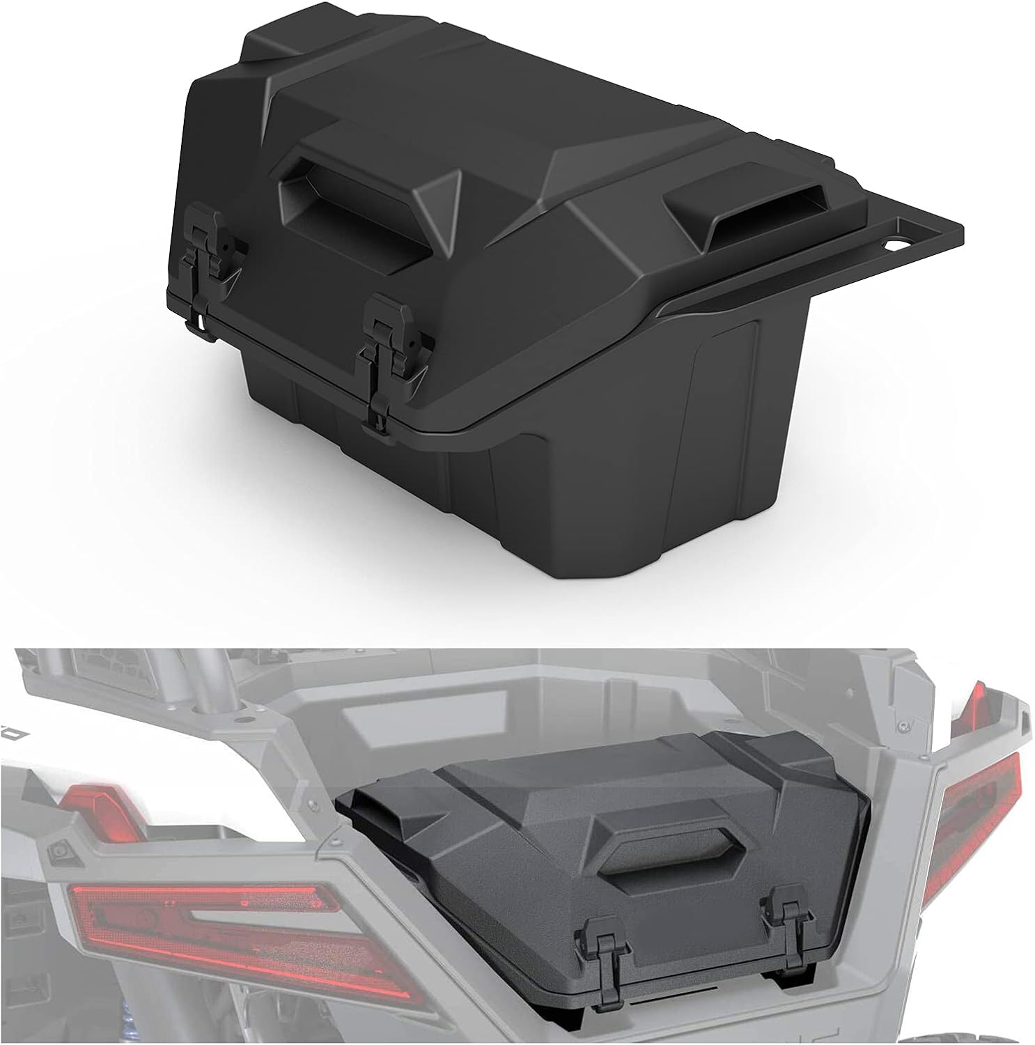 RZR Storage Cargo Box, A & UTV PRO 42 QT Waterproof Rear Bed Tool Bin | Lock & Ride Compatible with 2020-2022 Polaris RZR PRO XP LE 4,Black,Repalce OEM # 2883752