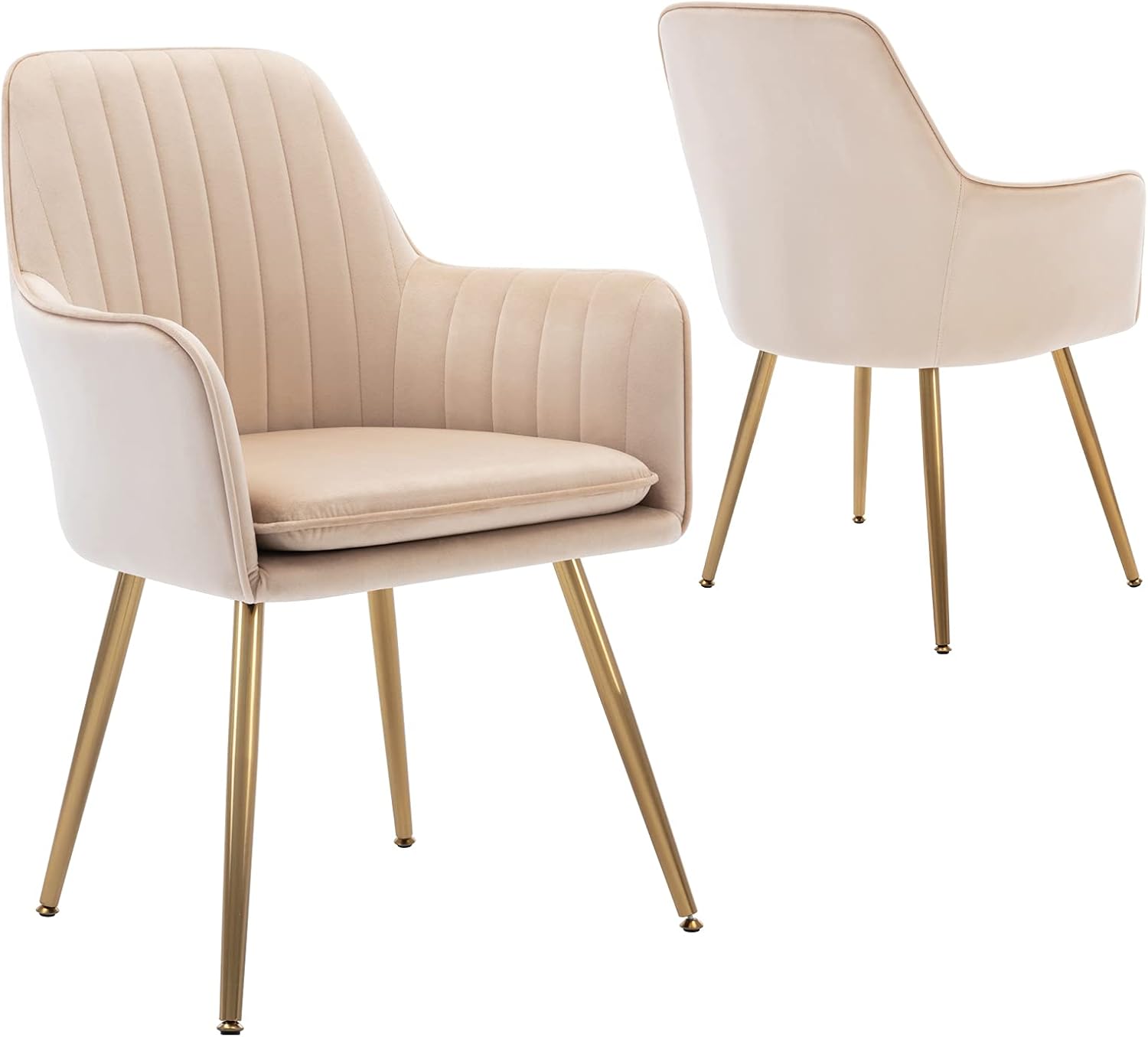 DMF Furniture Modern Velvet Accent Chair High Back Elegant Dinning Chairs with Arms in Living Guest Room (Blue)