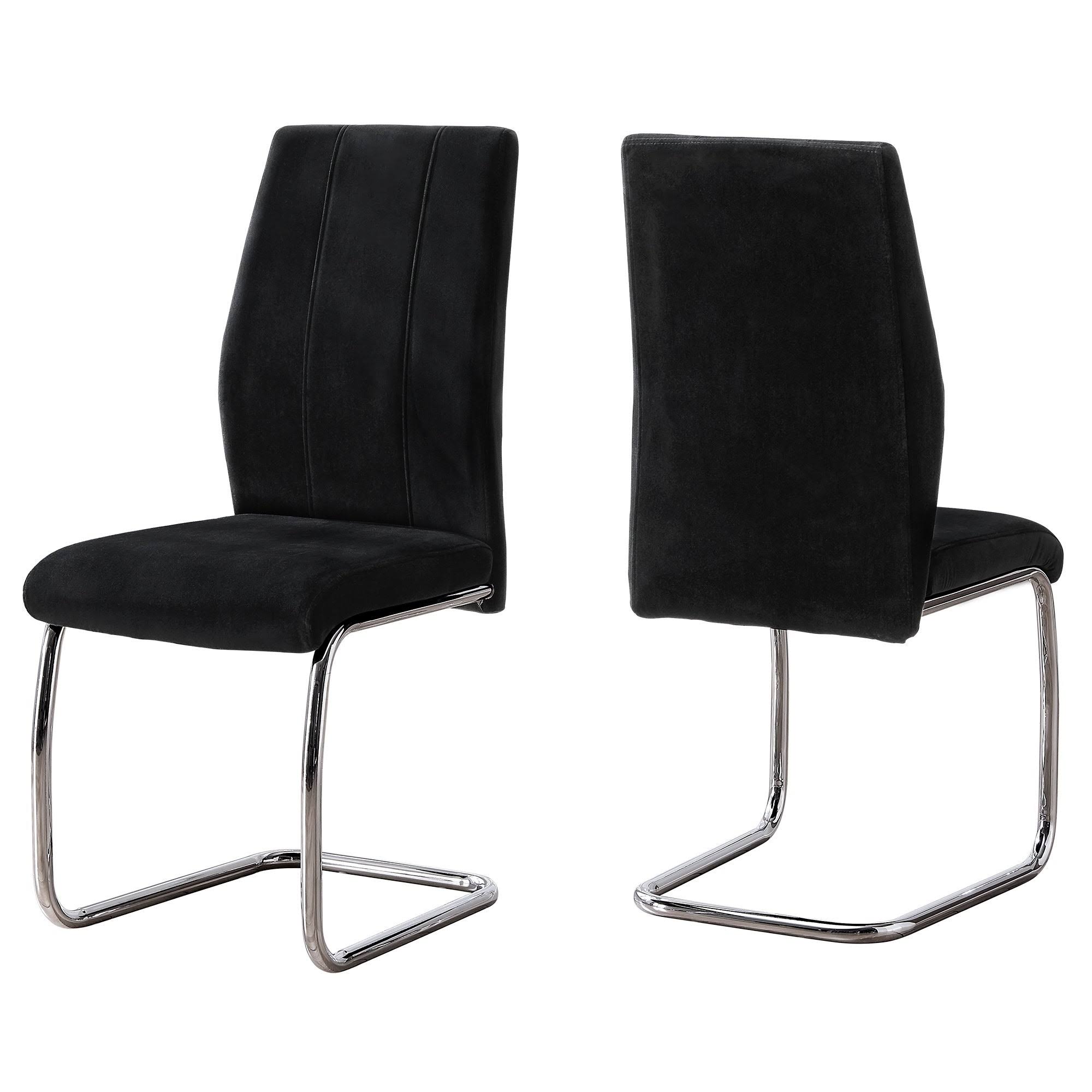 Set of 2 Black and Silver Contemporary Dining Chairs 38.75x22