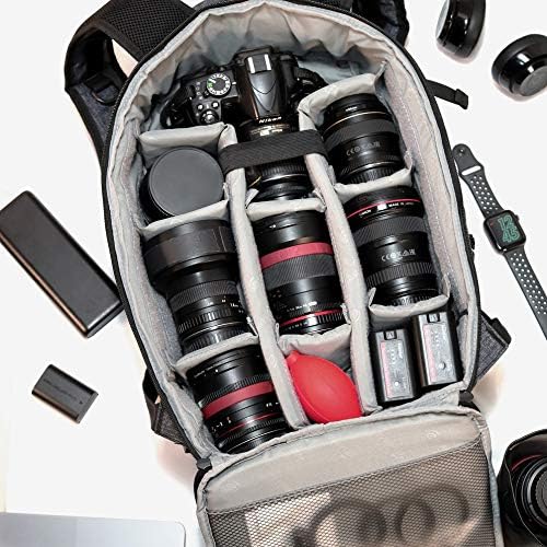 EIRMAI Camera Backpack Canvas Bag Professional Photography & Videography Backpack Water Repellent DSLR SLR Camera Bag with Rain Cover (Eirmai Kevlon Lite D3260)