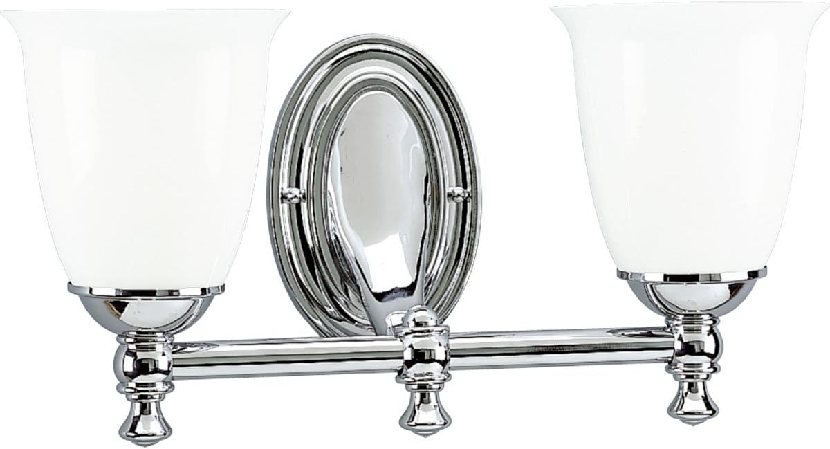 Progress Lighting P3028-15 Transitional Four Bath & Vanity from Adley Collection in Pewter, Nickel, Silver Finish Lighting Accessory, 16-5/8-Inch Width x 8-1/2-Inch Height, Polished Chrome