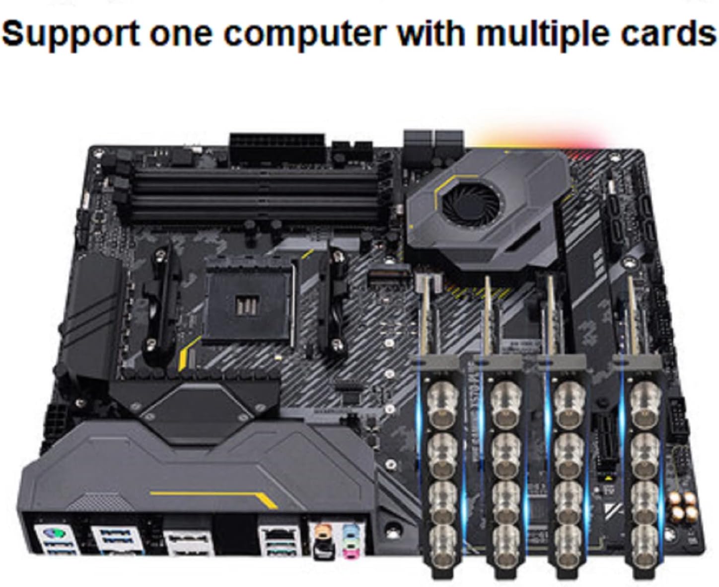 Acasis Quad SDI Capture Card 4 Channel PCIe Video Capture Card 1080P 60FPS Capture Device for Multi-Channel Live Broadcast Streaming