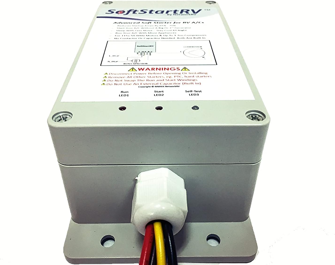 SoftStartRV Air Conditioning Soft Start Kit - RV A/C Starter Unit - Start an Air Conditioner & Appliances on RV Power, Even with a Small Generator - Trailer, Camper, & Motor Home HVAC - NetworkRV